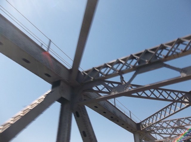 Girders of a bridge in California, somewhere west of Oakland. (2014)