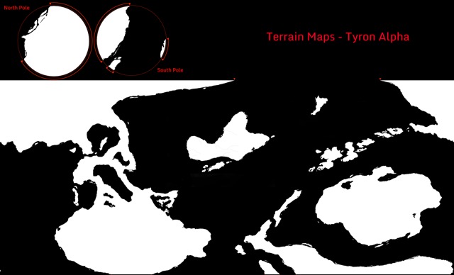 A hard black-and-white (and VERY high resolution) texture encoding Alpha's land and water areas.