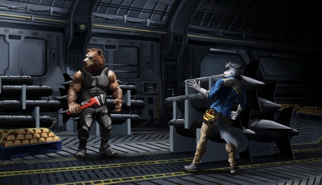 Unexpected cargo—and a strange guest—aboard an interstellar cargo freighter. (2025, by xussurix)