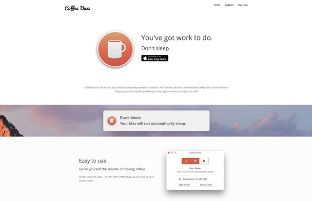 My first product website, built using WordPress and a page-builder plugin.