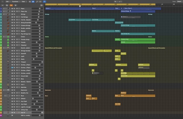 An attempt at a more complicated arrangement, but the mix started getting muddy and I didn't know how to fix it.