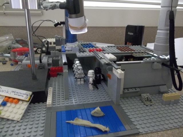 Pretty sure this dark corridor was the most complicated lighting setup in the entire production.