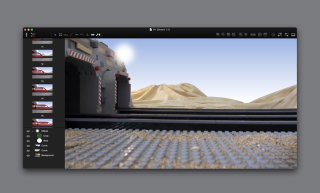 Background replacement VFX for the sky and sun in the desert.