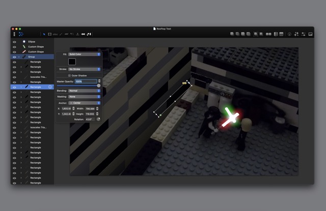 Attempt at set extension, painting in the walls between two rooftops.  Notice how I failed to handle the perspective correctly.