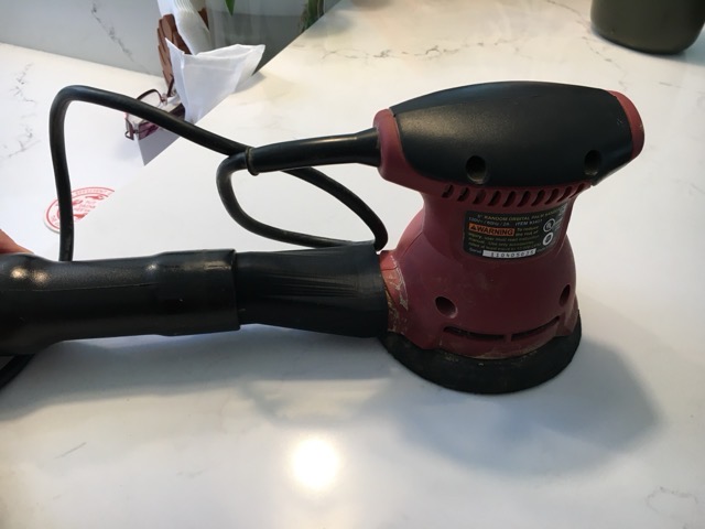 My first custom project: an adapter to connect my father's random-orbit sander to his Shop-Vac. (2020)