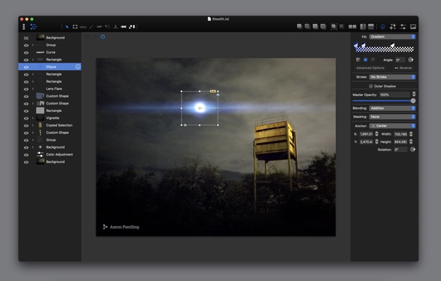 Adding a dramatic lens flare to this long-exposure photograph.